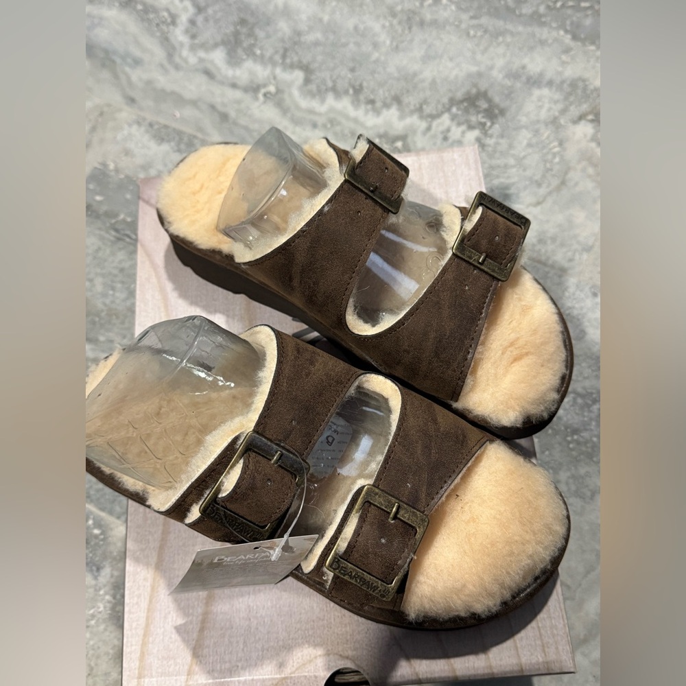 BearPaw Brown Sandals with Plush Interior